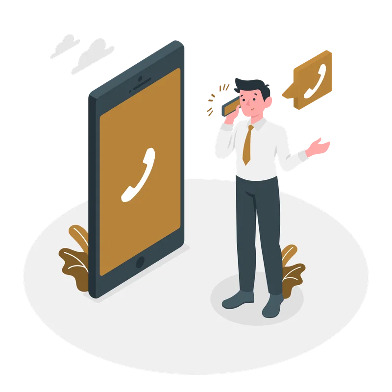 Personne au téléphone lors d'un premier échange